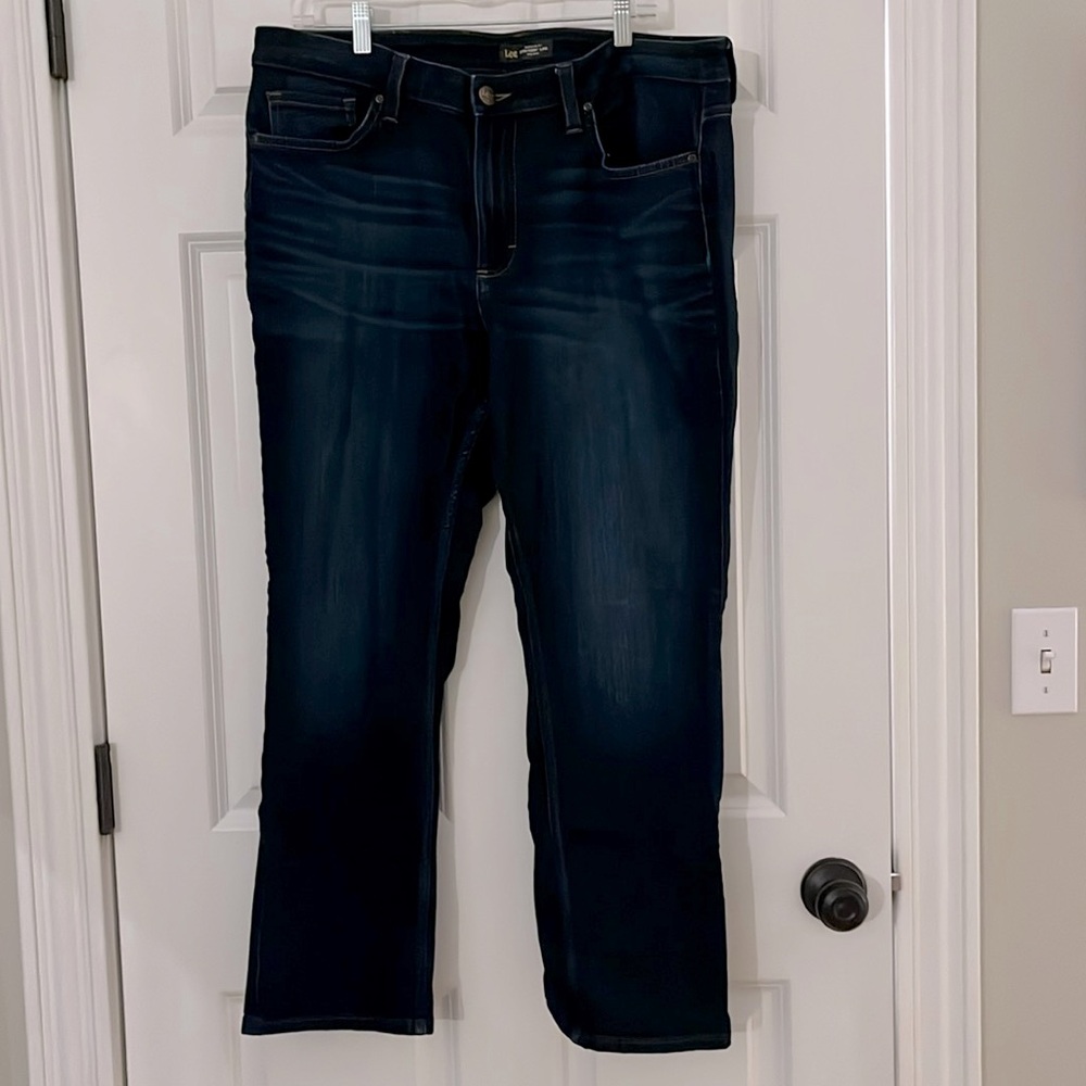 Lee Straight Leg Mid Rise Denim Jeans